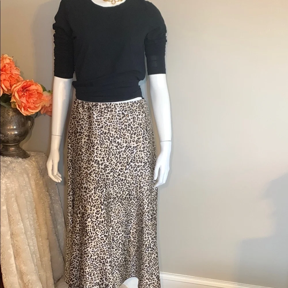 🐆 💛🖤Stylish Chico's Leopard print Maxi Skirt 00 - Picture 1 of 9
